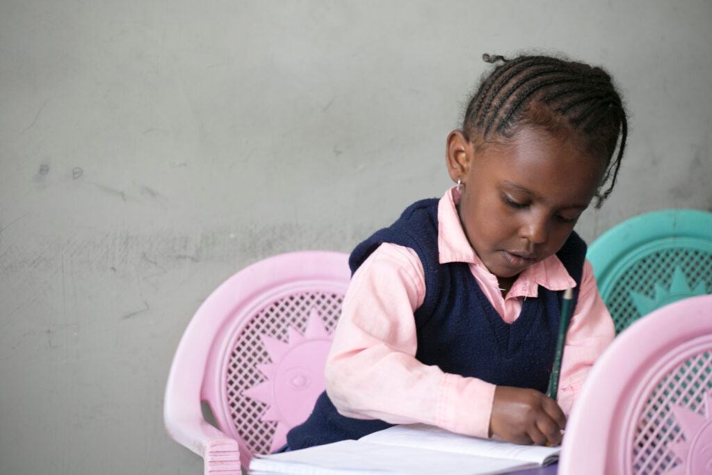 small african girl in school