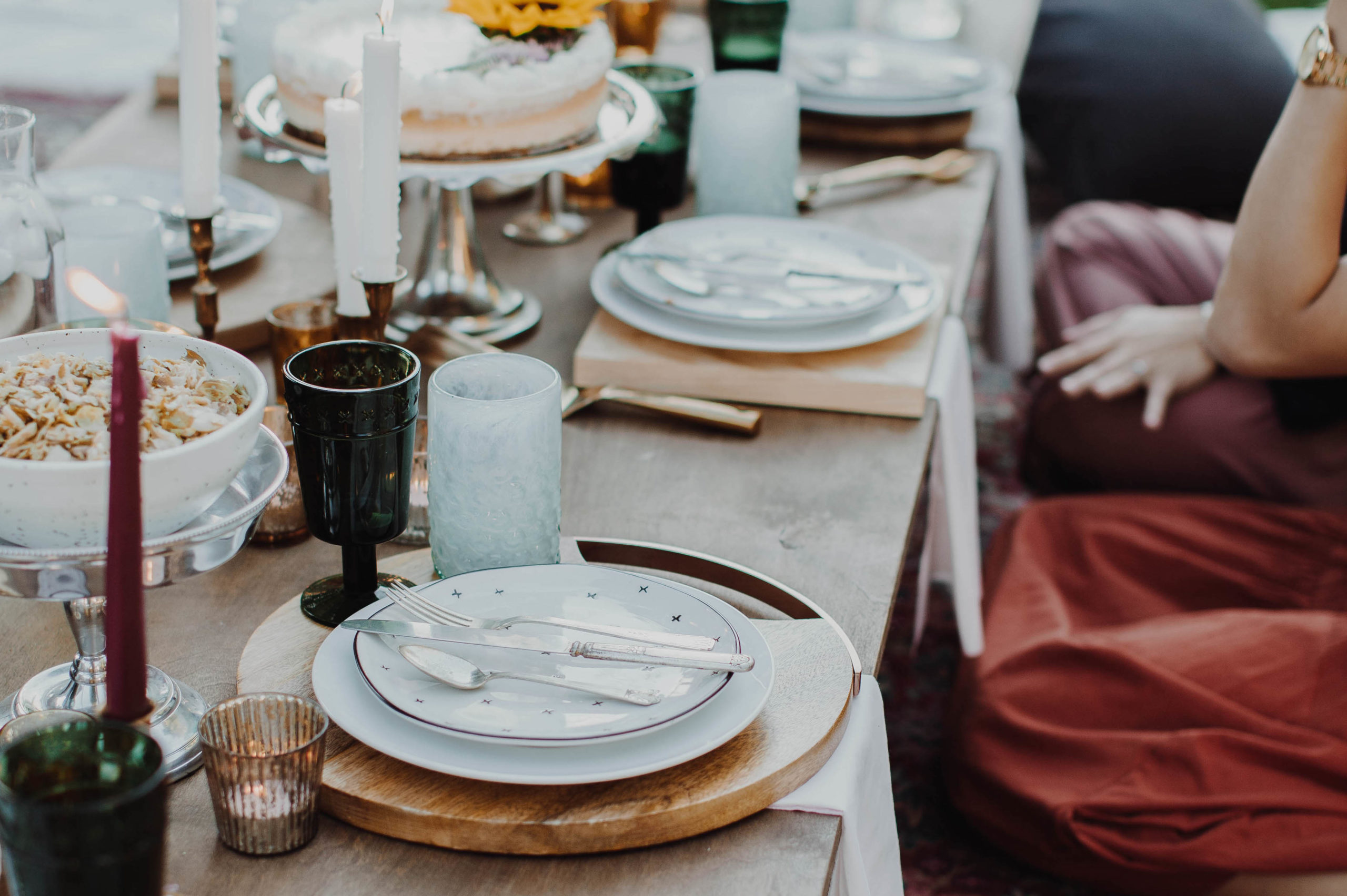 table of holiday plates