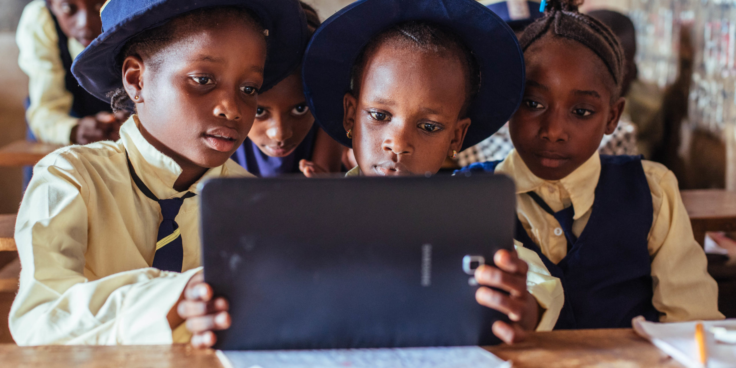 Students in Sierra Leone use education technology to increase their critical thinking