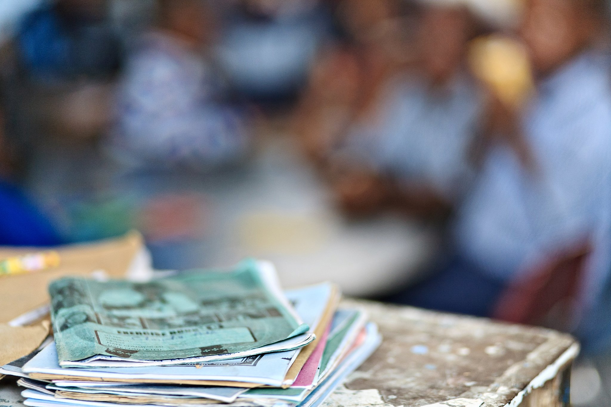 a stack of books on a table