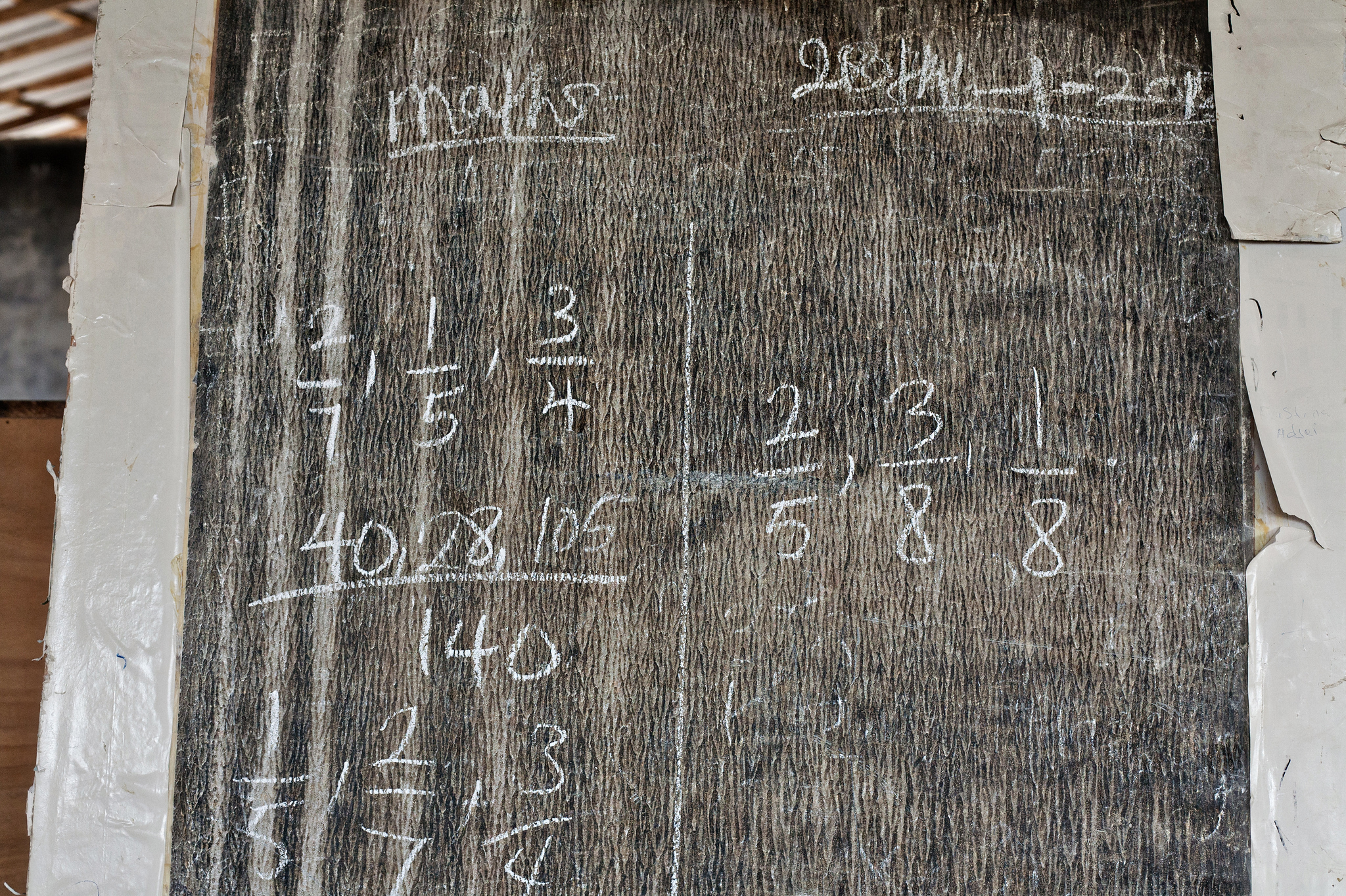 a chalkboard with numbers