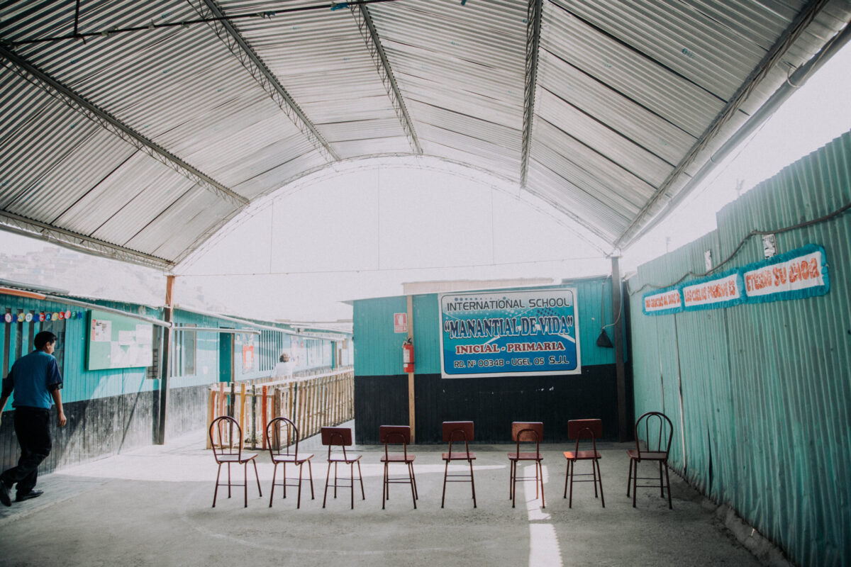 Empty classroom in Peru school