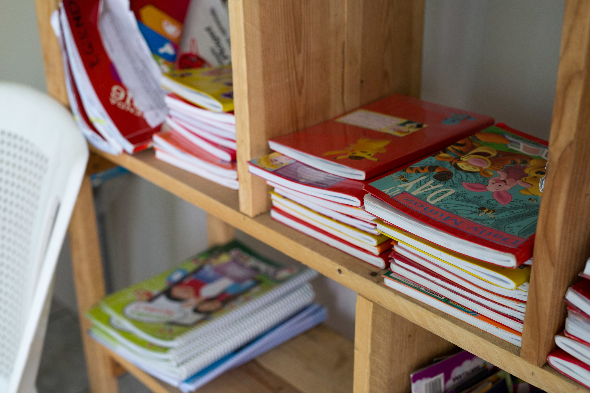 a bookshelf with books