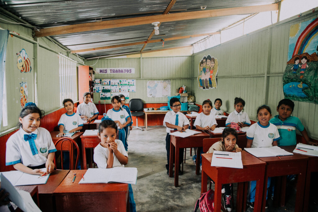 a classroom of students in Peru