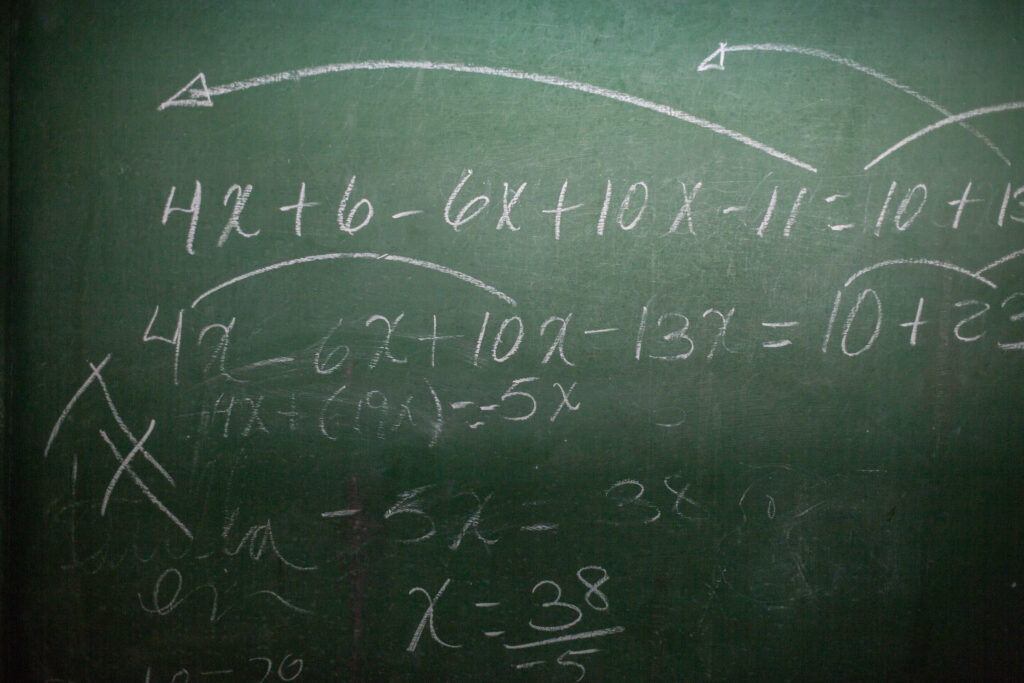chalkboard with writing