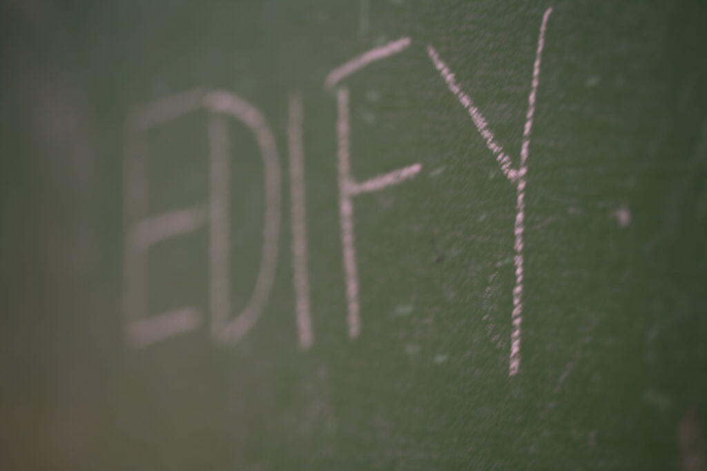 chalkboard with writing