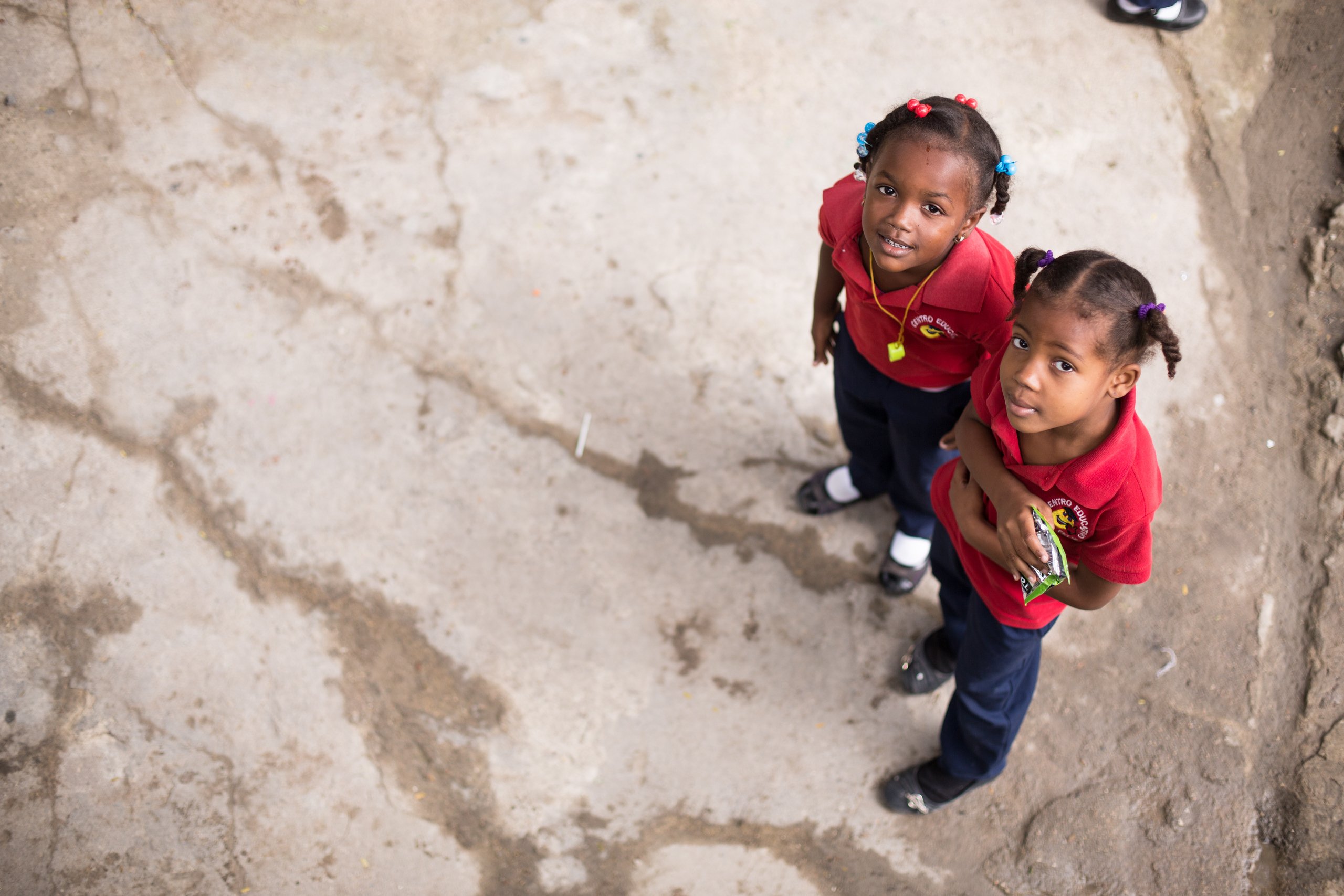 students in Dominican Republic smiling
