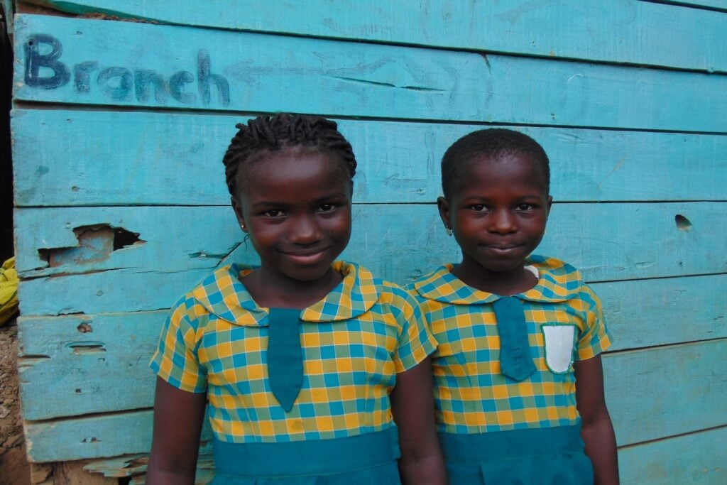 students in Ghana at school smiling