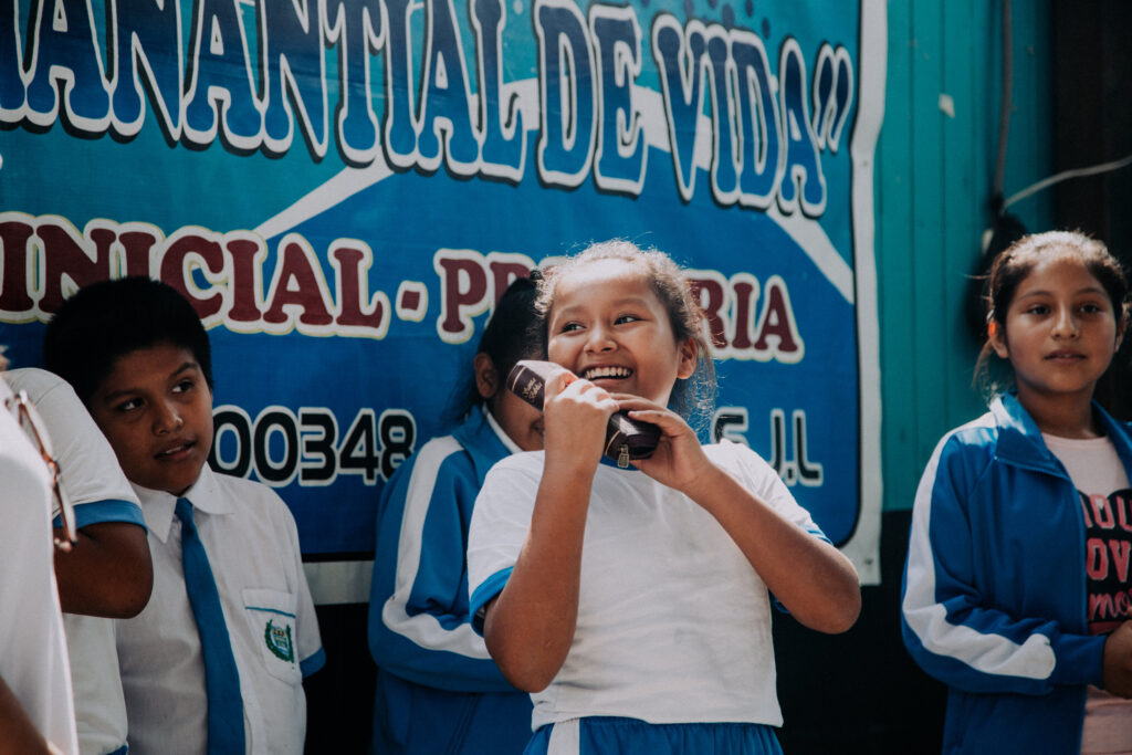 Peru student smiling at school