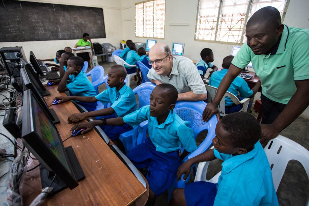 Tiger Dawson with Edify students